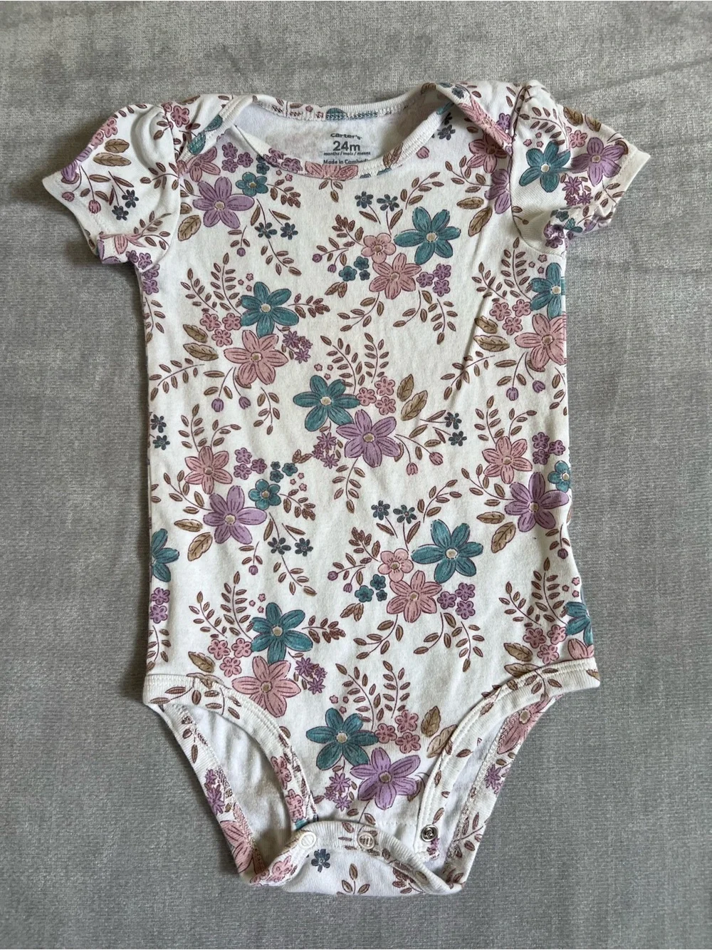 Carter's Girls Variety Mixed Print Short-Sleeve Onsies Set 24 Months